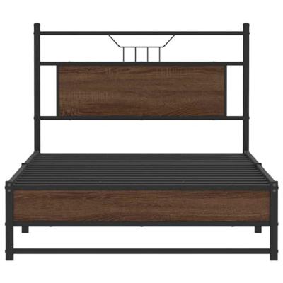 Bedframe zonder matras 107x203 cm spaanplaat bruin eikenkleurig Bedframe zonder matras 107x203 cm spaanplaat bruin eikenkleurig
