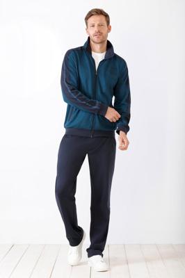 Sportief blauw heren huispak Hajo interlock