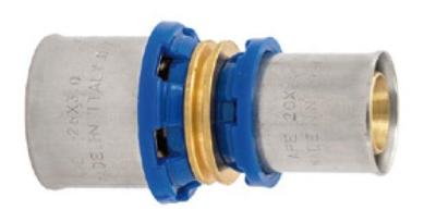 Kirchhoff Messing verloopstuk, blank, 20 mm x 16 mm, persfitting voor meerlagenbuis - 988711155