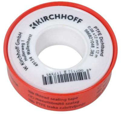 Kirchhoff PTFE schroefdraad afdichtingstape, 0,08 x 12 mm x 12 m (5x) - 986820048