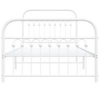 Bedframe met hoofd- en voeteneinde metaal wit 100x190 cm - thumbnail