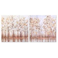 Canvas DKD Home Decor Bomen Traditioneel 90 x 2 x 90 cm (2 Stuks) - thumbnail