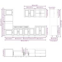 7-delige Keukenkastenset Kalmar bewerkt hout grijs sonoma eiken - thumbnail