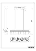 Trio HanglampCameron 4-lichts wit met houtbruin - R30654001 - thumbnail