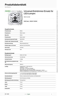 Merten MEG5134-0000 Dimmer (inbouw) Geschikt voor lampen: Gloeilamp, Halogeenlamp, LED-lamp Aluminium