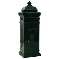 VidaXL Pilaar brievenbus vintage stijl roestbestendig aluminium groen - thumbnail