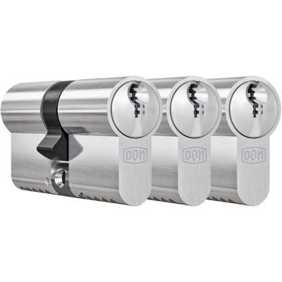 DOM set [3x] dubbele cilinder gelijksluitend - 333 Plura SKG2 - 30-30 mm