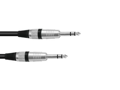 OMNITRONIC Jack Cable 6.3 stereo 1m bk ROAD