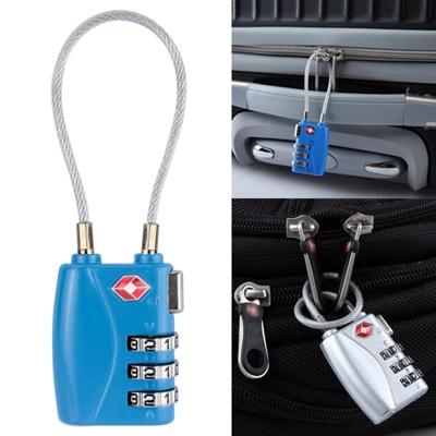 JASIT TSA719 zink legering 3-cijferige wachtwoord TSA Lock reisbagage hangslot (blauw)