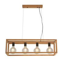 Searchlight Hanglamp EetkamerSquare Hout - 54741-4NA - thumbnail