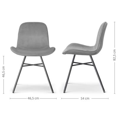 Nolon Noa-Fé Eetkamerstoelen Set van 2 - Velvet Grijs - Zwarte Poten Nolon Noa-Fé Eetkamerstoelen Set van 2 - Velvet Grijs - Zwarte Poten