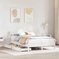 Bedframe zonder matras massief grenenhout wit 140x200 cm - thumbnail