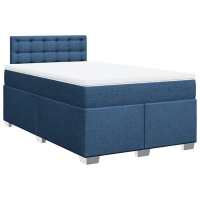 Boxspring met matras stof blauw 90x190 cm