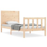 Bedframe met hoofdbord massief hout - thumbnail