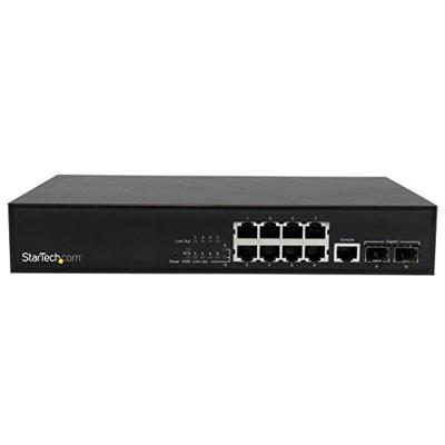 StarTech.com 10-poorts L2 beheerde Gigabit Ethernet Switch met 2 open SFP-slots, rack monteerbare netwerkkabelswitch