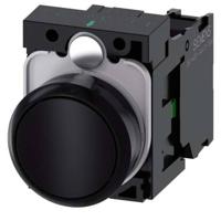 Siemens 3SU1100-0AB10-1BA0 - Drukknopschakelaar, 22 mm, rond, kunststof, zwart, gekleurd, metaal - thumbnail