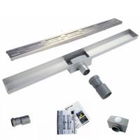 Xellanz Eco douchegoot met rooster 90 x 7 cm RVS - thumbnail