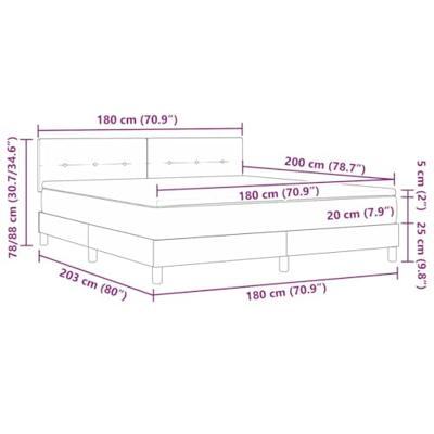 Boxspringbed met matras Lichtgrijs 180 x 200 cm Fluweel