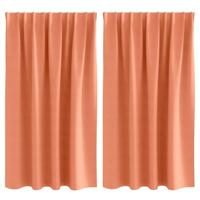 VidaXL Zwart-out gordijnen met ringen 2 pcs terracotta 140 x 140 cm - thumbnail
