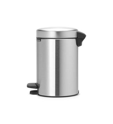 Brabantia newicon pedaalemmer 3l mat staal - thumbnail
