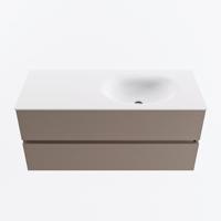 MONDIAZ VICA 110cm badmeubel onderkast Smoke 2 lades. Wastafel MOON rechts 1 kraangat, kleur Talc. - thumbnail