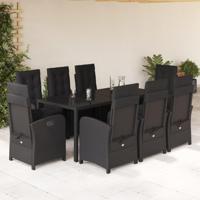 9-delige Tuinset poly rattan zwart - thumbnail