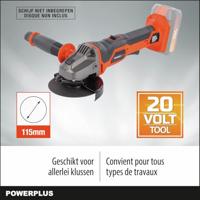 Draadloze hoekmolen 20V Ø115mm + Progressive Start - Dual Power POWDP35100 - geleverd zonder batterij of oplader - thumbnail
