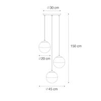 QAZQA Retro hanglamp zwart met helder glas rond 3-lichts - Eclipse - thumbnail