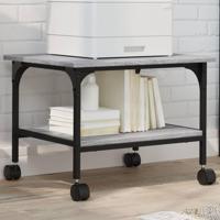 Printerkastje 2-laags 50x40x38 cm bewerkt hout grijs sonoma - thumbnail