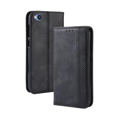 Magnetische gesp retro textuur horizontale Flip lederen case voor Xiaomi Redmi gaan met houder & card slots & portemonnee (zwart)