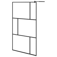 Inloopdouchewand 115x195 cm gehard glas zwart - thumbnail