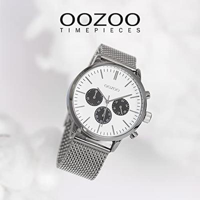 OOZOO C10910 Horloge Timepieces staal zilverkleurig-wit 45 mm