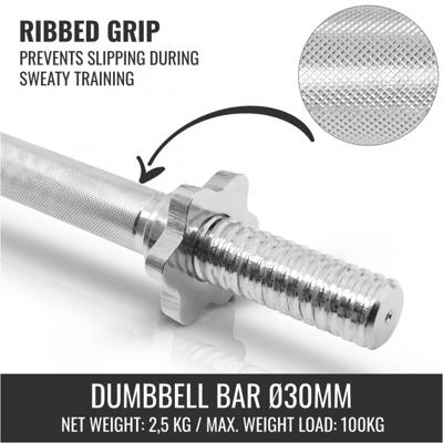 Dumbellset 20 kg Gietijzer - 30 mm