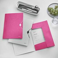 Leitz WOW elastomap met 3 kleppen, uit PP, ft A4, roze - thumbnail