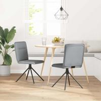 Eetkamerstoelen 2 st stof lichtgrijs - thumbnail