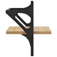 Wandschappen met stangen 2 st 30x25x30 cm sonoma eikenkleurig - thumbnail