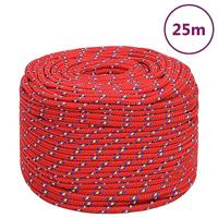 VidaXL Boottouw 8 mm 25 m polypropyleen rood - thumbnail