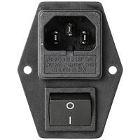 TRU COMPONENTS TC-10101460 Netfilter Met IEC-connector, Met schakelaar, Met 2 zekeringen 250 V/AC 6 A 0.8 mH 1 stuk(s) - thumbnail