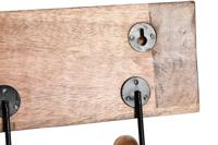 Wandkapstok Home ESPRIT Wit Zwart Natuurlijk Metaal Mangohout Boeddha 38 x 5 x 16 cm - thumbnail