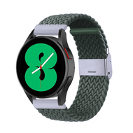 Braided nylon bandje - Donkergroen - Samsung Galaxy Watch 4 - 40mm / 44mm Braided nylon bandje - Donkergroen - Samsung Galaxy Watch 4 - 40mm / 44mm