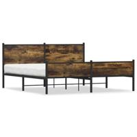 Bedframe zonder matras metaal gerookt eikenkleurig 183x213 cm - thumbnail
