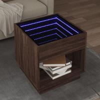Salontafel met Infinity LED 50x50x50 cm bruin eikenkleurig - thumbnail
