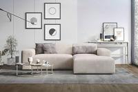 NADUVI Collection Nina Hoekbank Rechts - Velvet - Beige - thumbnail