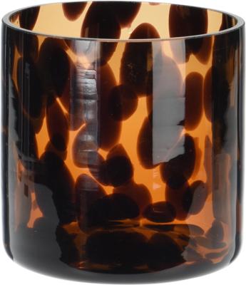 Theelichthouder glas 8cm bruin Nampook - Nampook