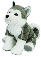 Wild Republic knuffel husky junior 30 cm pluche wit/grijs - thumbnail