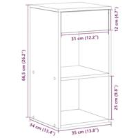 Nachtkastjes 2 st met lade 35x34x66,5 cm oud houtkleurig - thumbnail