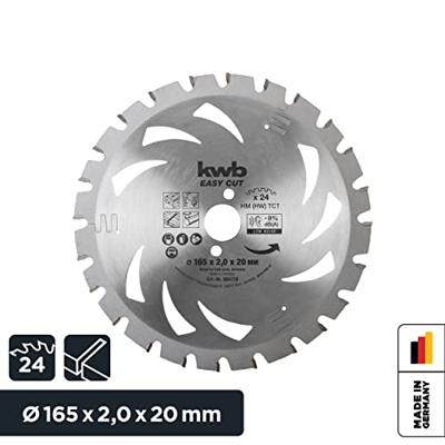 kwb 584738 Hardmetaal-cirkelzaagblad 165 x 20 x 1.24 mm Aantal tanden: 24 1 stuk(s) kwb 584738 Hardmetaal-cirkelzaagblad 165 x 20 x 1.24 mm Aantal tanden: 24 1 stuk(s)