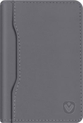 Valenta Leather Card Wallet Snap Grey