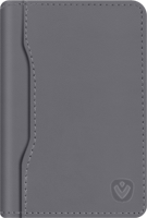 Valenta Leather Card Wallet Snap Grey - thumbnail