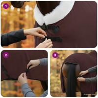 VidaXL Paardendeken volledig donkerbruin 85 cm polar fleece - thumbnail